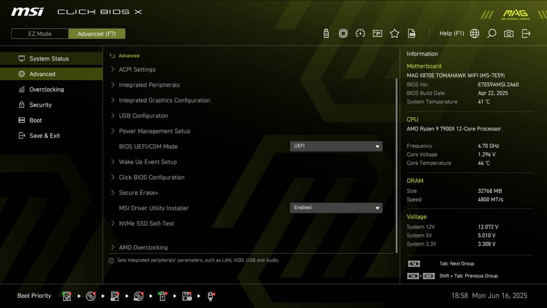 MSI MAG X870E TOMAHAWK WIFI-3